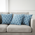 Blue Moroccan Trellis Cushion Covers