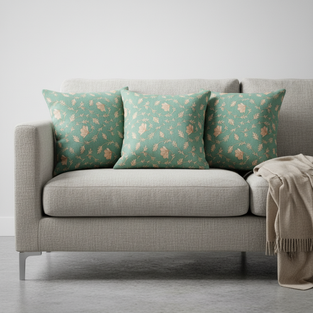 Sage Vine Floral Cushion Covers