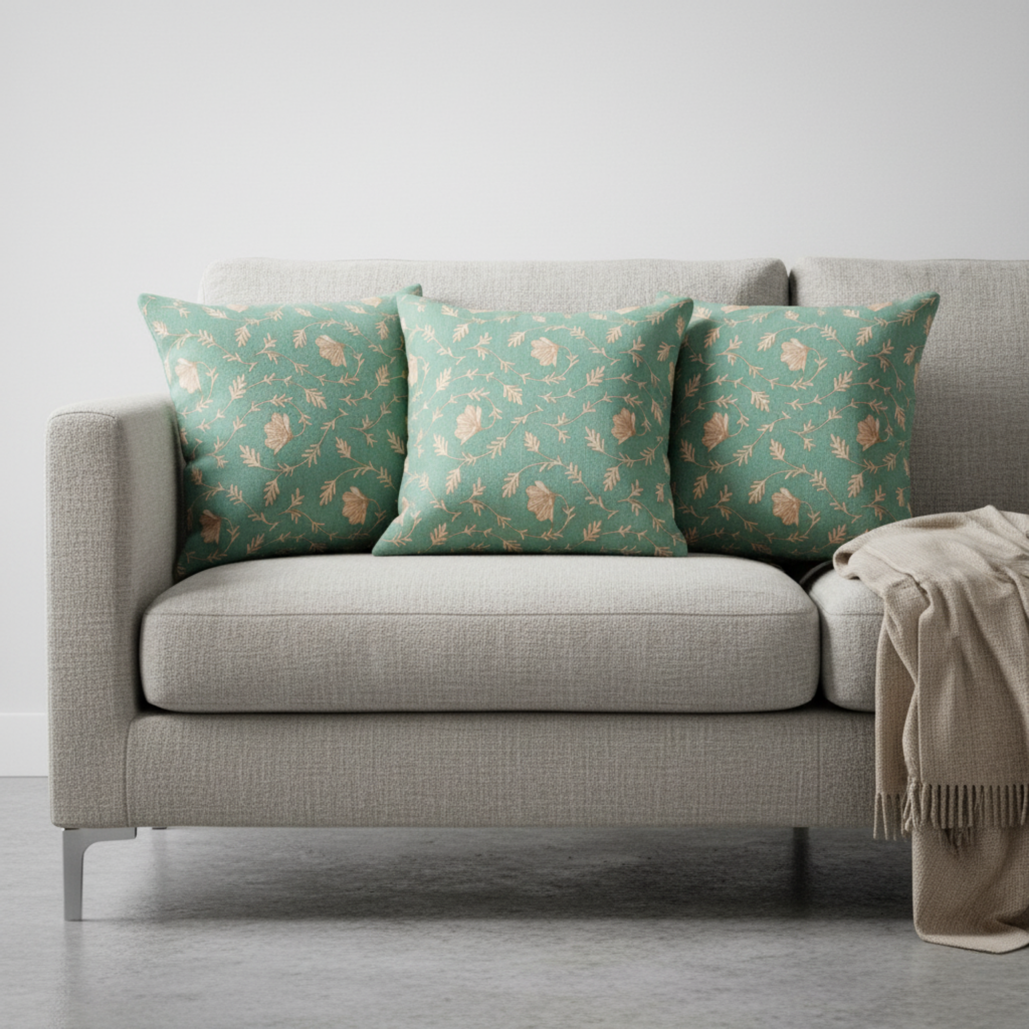Sage Vine Floral Cushion Covers