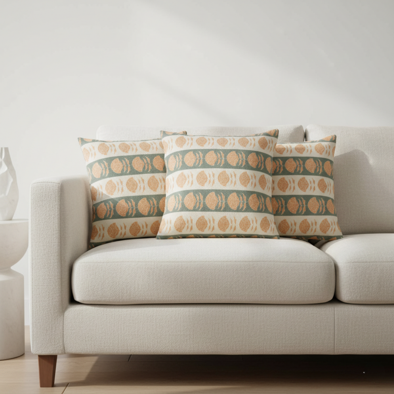 Sage Bloom Stripe Cushion Covers