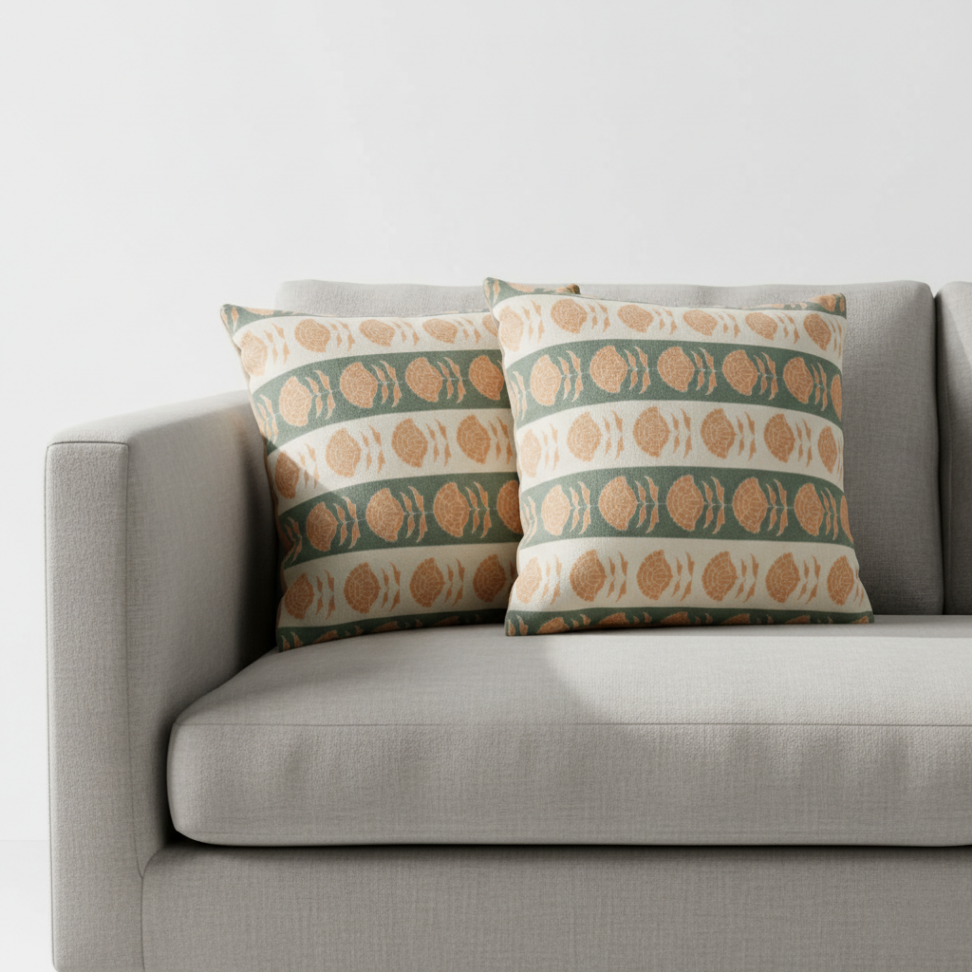 Sage Bloom Stripe Cushion Covers