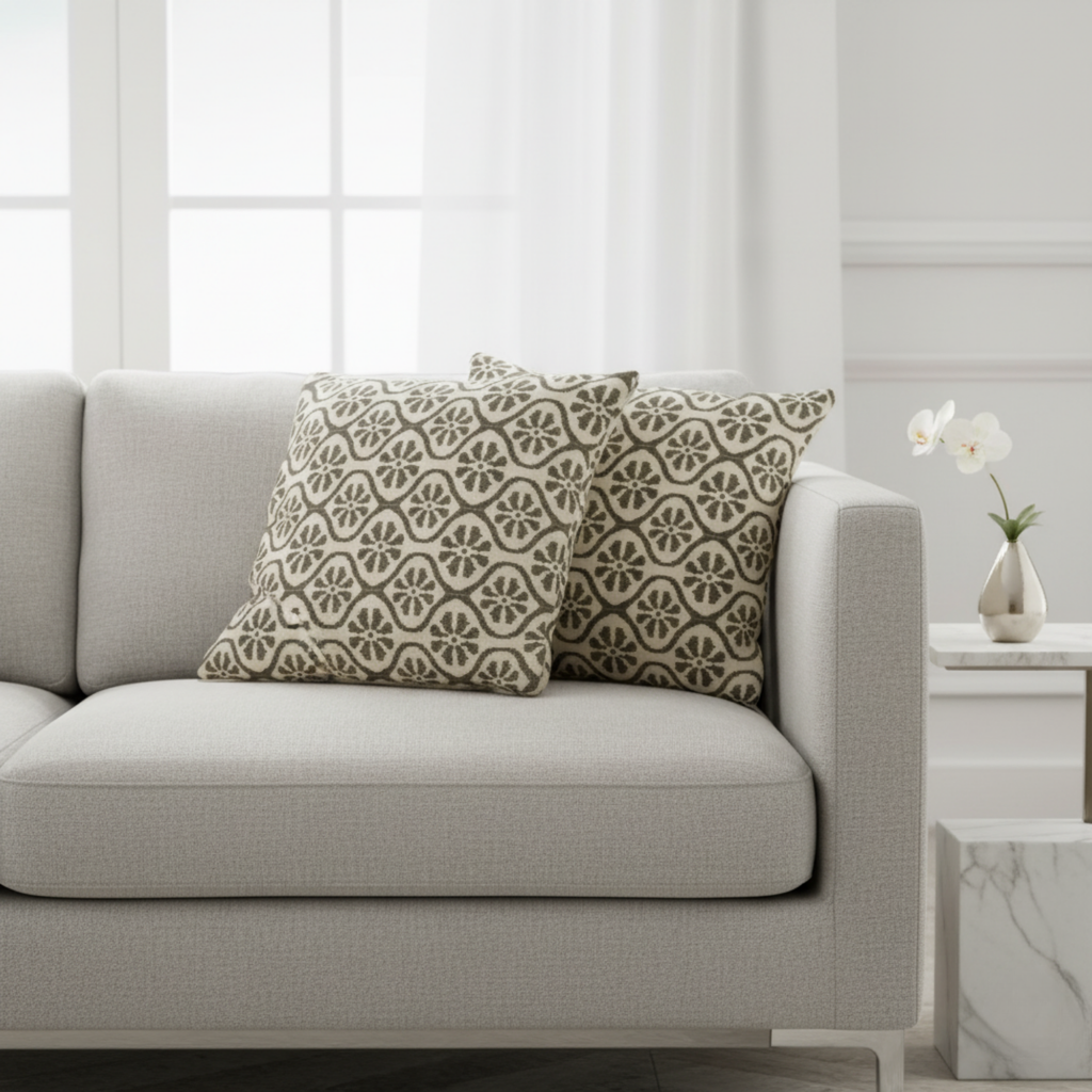 Olive Medallion Trellis Cushion Covers