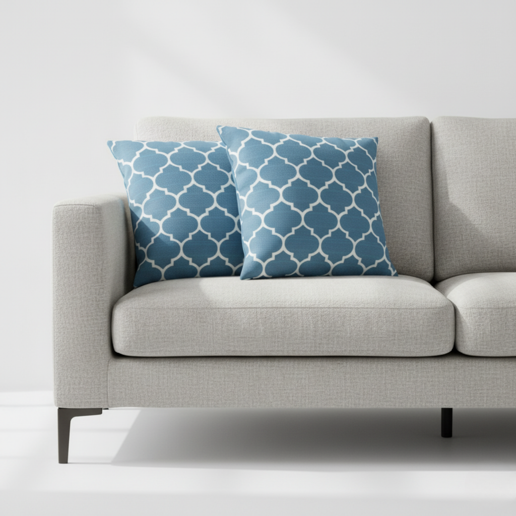 Blue Moroccan Trellis Cushion Covers