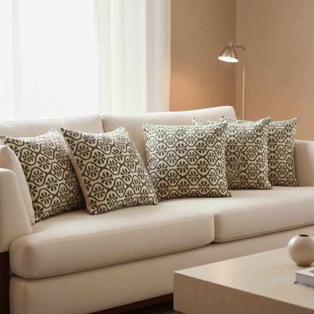 Olive Medallion Trellis Cushion Covers
