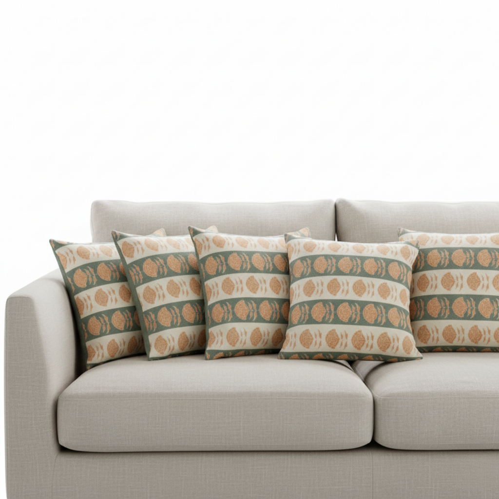 Sage Bloom Stripe Cushion Covers