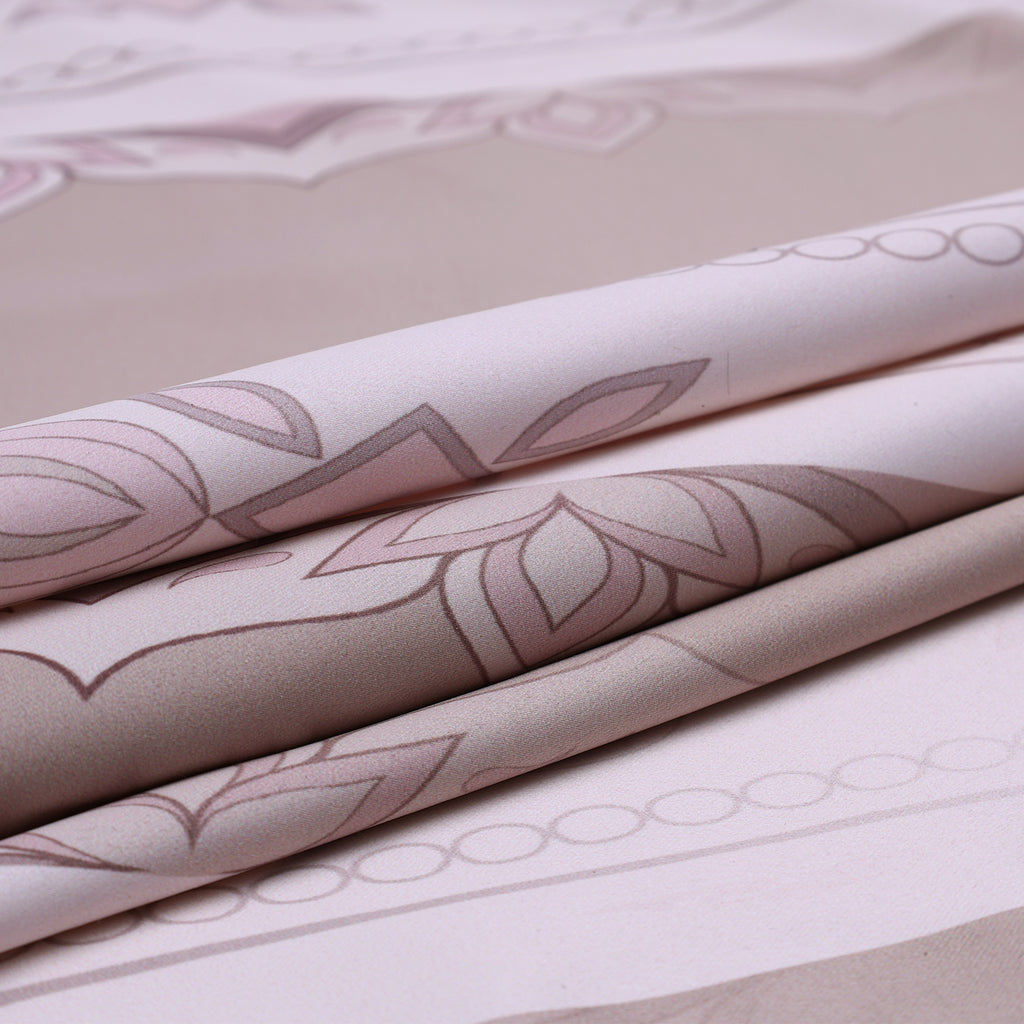 Blush Ornate Stripe Blackout Curtain Set