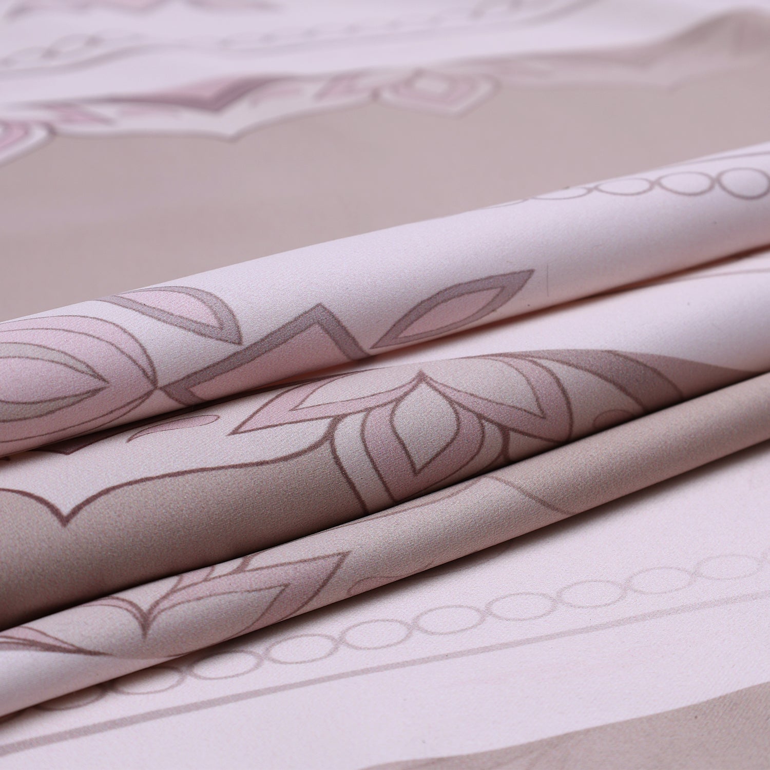 Blush Ornate Stripe Blackout Curtain Set