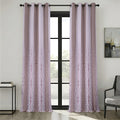 Blush Ornate Stripe Blackout Curtain Set