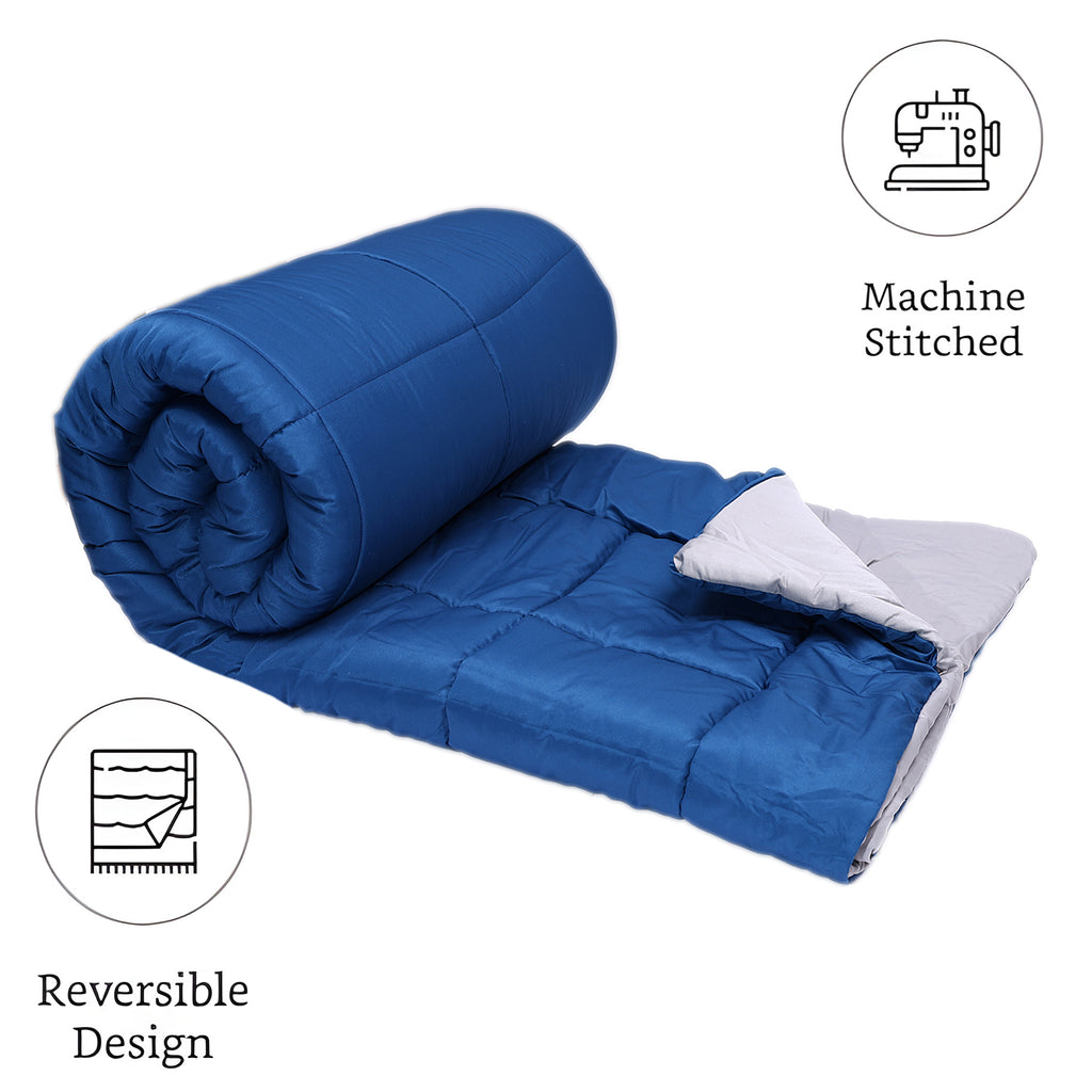 Cozy Light Blue Comforter – Ultra Soft Microfiber Quilt (Queen Size)
