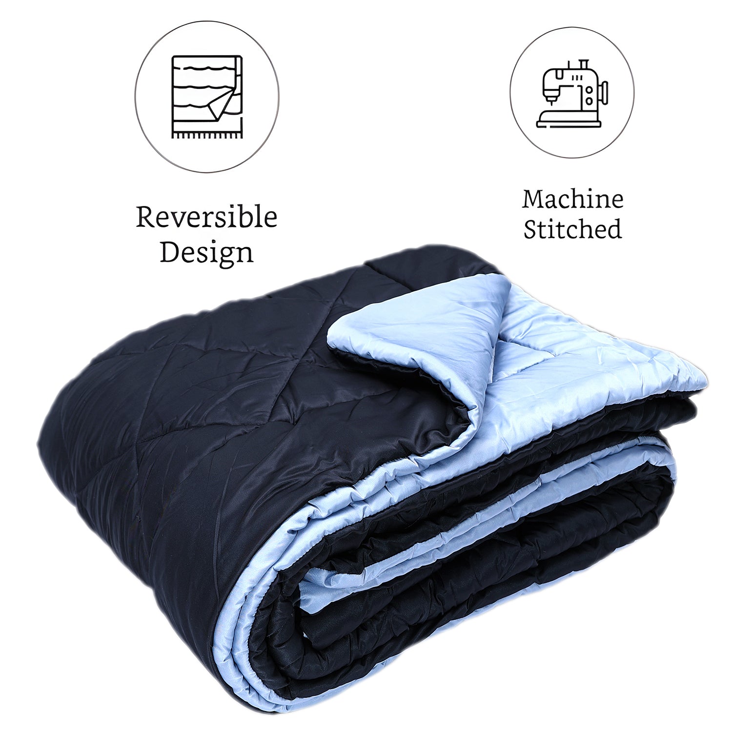 Cozy Dark Blue Comforter – Ultra Soft Microfiber Quilt (Queen Size)