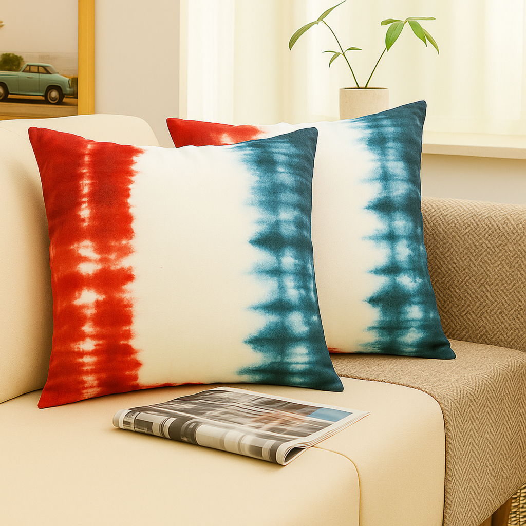 Indigo Sunset Tie-Dye Cushion Covers