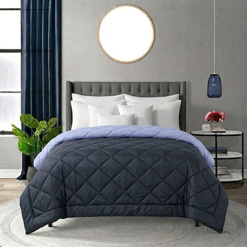 Cozy Dark Blue Comforter – Ultra Soft Microfiber Quilt (Queen Size)