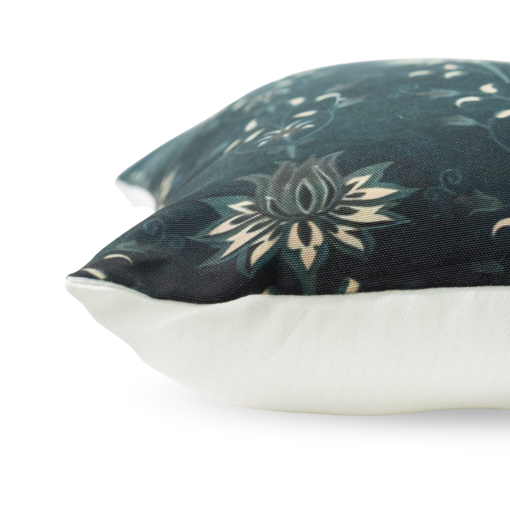 Midnight Lotus Vine Cushion Covers