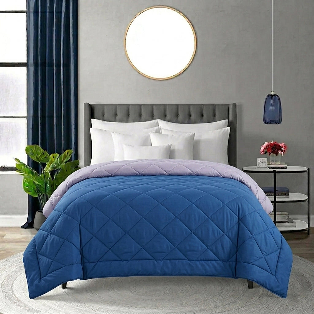 Cozy Light Blue Comforter – Ultra Soft Microfiber Quilt (Queen Size)