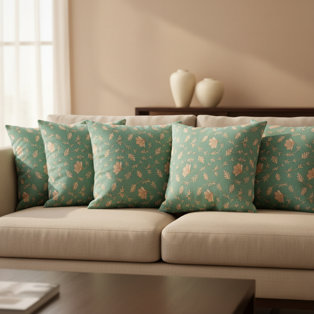 Sage Vine Floral Cushion Covers