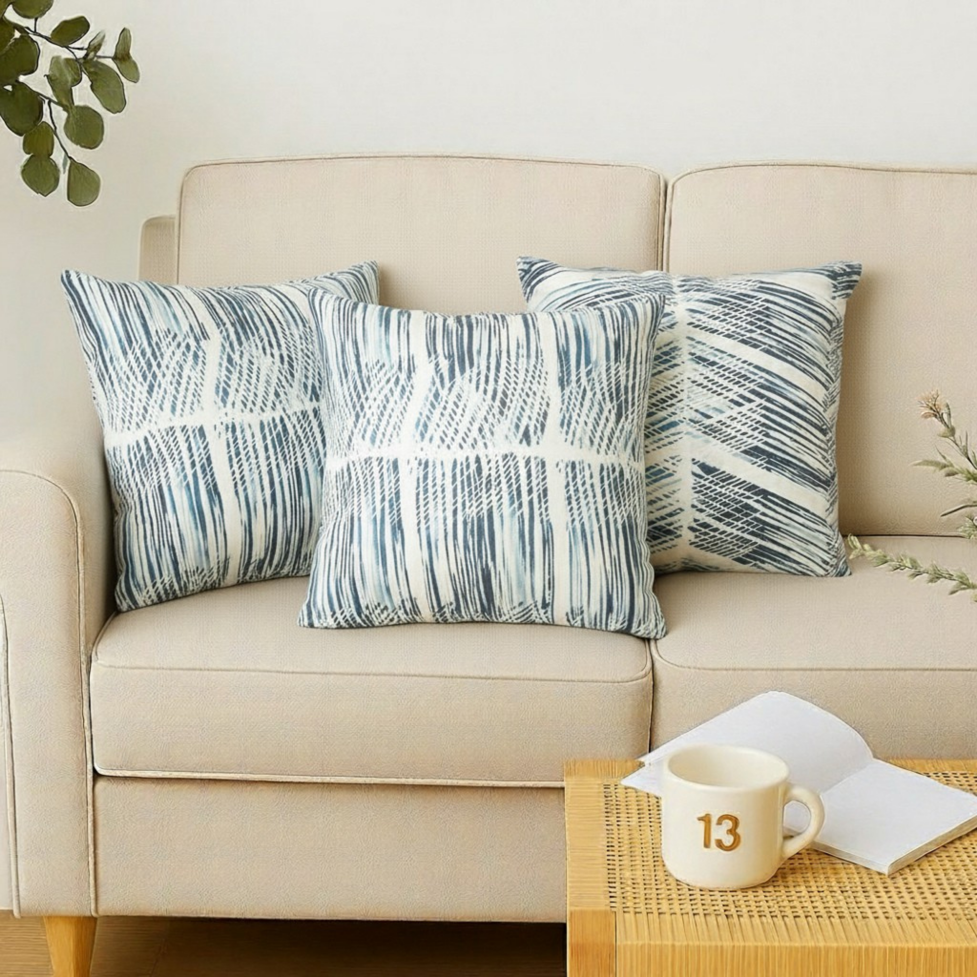 Abstract Crossline Pattern Cushion Covers